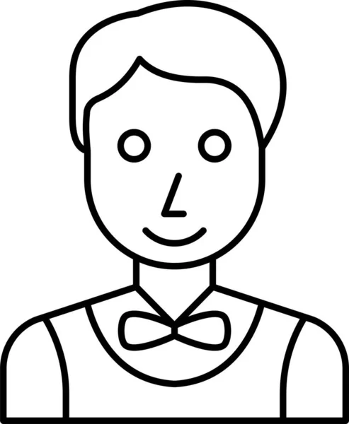 Аватар Хлопець Молодий Значок Контурному Стилі — стоковий вектор