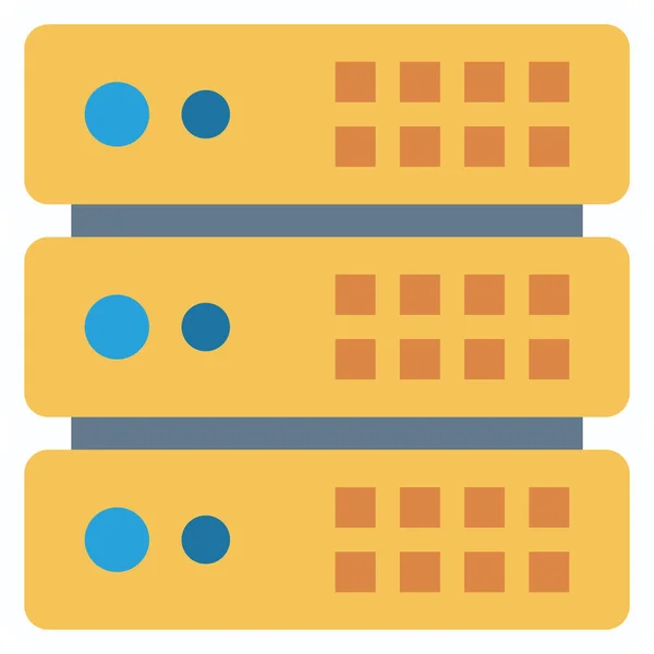 Datenbank Mainframe Server Symbol Flachen Stil — Stockvektor