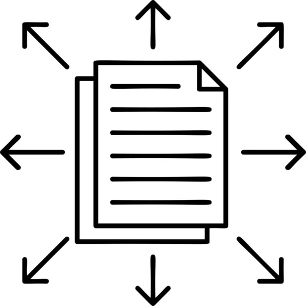 Иконка Записи Файлов Документов Стиле Наброска — стоковый вектор