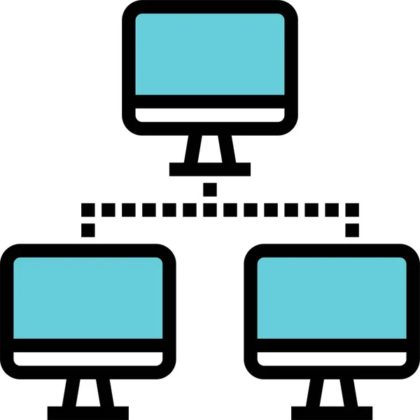 Ícone Informação Conexão Comunicação Estilo Esboço — Vetor de Stock