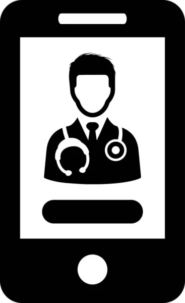 Medical Question Mobile Health Online Doctor Icon Solid Style — Stock Vector