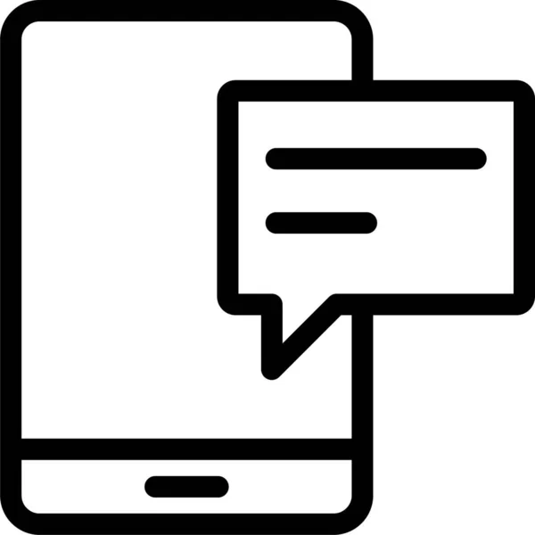 Chat Conversatie Inbox Icoon Grote Lijnen — Stockvector