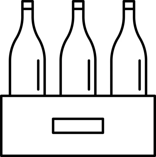 Flaska Vin Ikon — Stock vektor