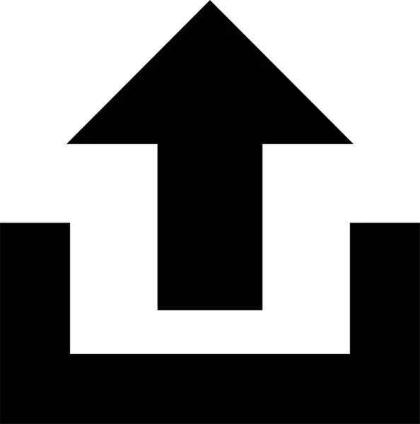 Arrow Cloud Fileupload Icon Solid Style — Stock Vector