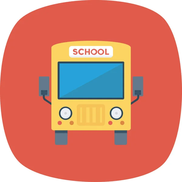 Autobús Escolar Autobús Icono Viaje Estilo Plano — Archivo Imágenes Vectoriales