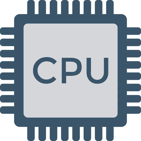 Chip Cpu Elektronica Icoon Platte Stijl — Stockvector
