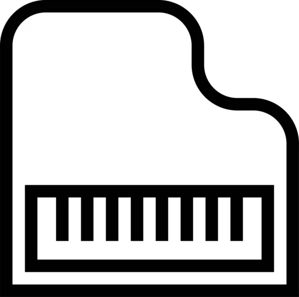 Klasik Piyano Fortepiano Enstrüman Simgesi Ana Hat Biçiminde — Stok Vektör