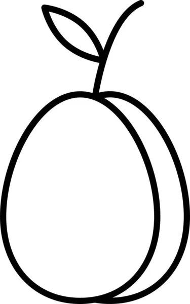 Obst Gesund Pfirsich Symbol Umriss Stil — Stockvektor