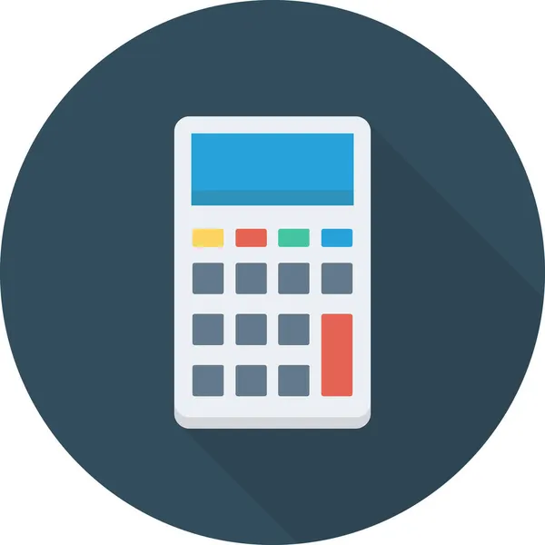 Calculate Calculating Calculators Icon Long Shadow Style — Stock Vector