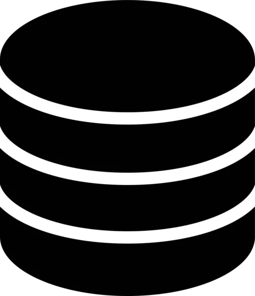 Иконка Сервера Хранения Данных Твердом Стиле — стоковый вектор