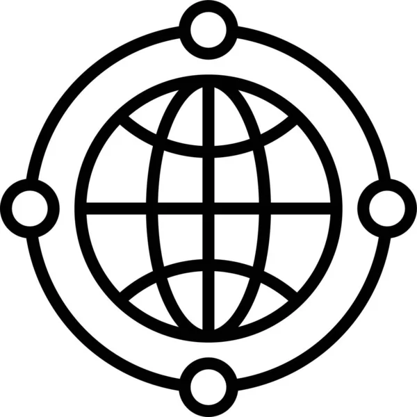 Иконка Подключения Сети Стиле Абрис — стоковый вектор