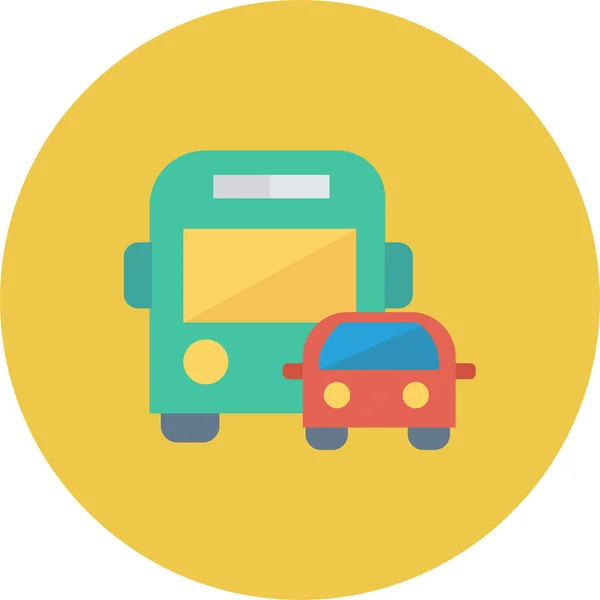 Auto Bus Car Icon Flat Style — Stock Vector