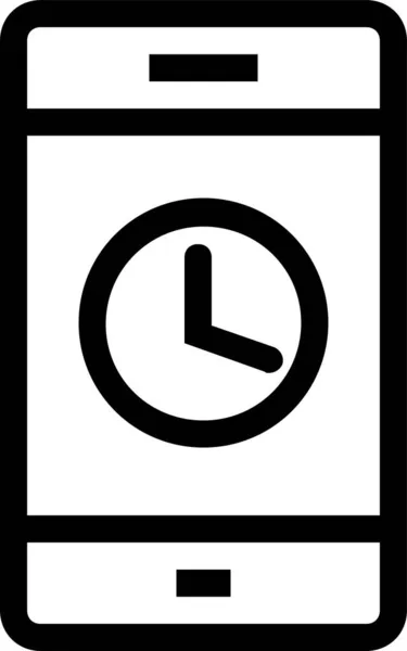 Icono Del Dispositivo Reloj Celular Estilo Contorno — Vector de stock