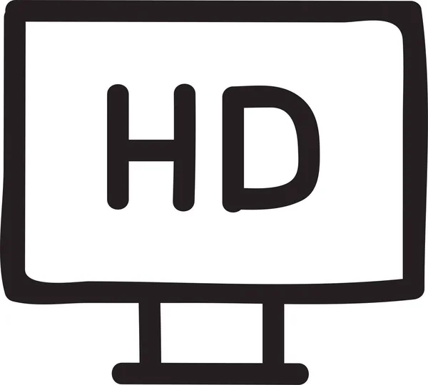 High Ledtv Icon Outline Stil — Stockvektor