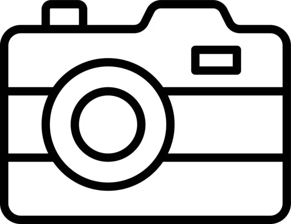 アウトラインスタイルのDslrカメラの写真アイコン — ストックベクタ