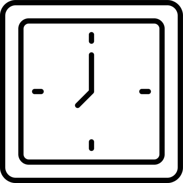 Horloge Montre Icône Temps Dans Style Contour — Image vectorielle