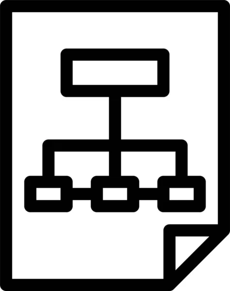 Icône Fichier Document Diagramme Dans Style Contour — Image vectorielle