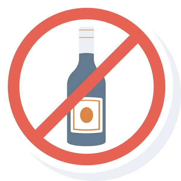 Alcohol Permitido Icono Estilo Plano — Vector de stock