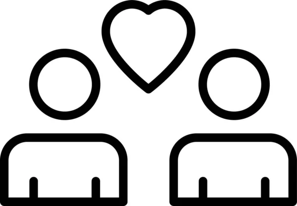 Heart Date Love Icon Outline Style — Stock Vector