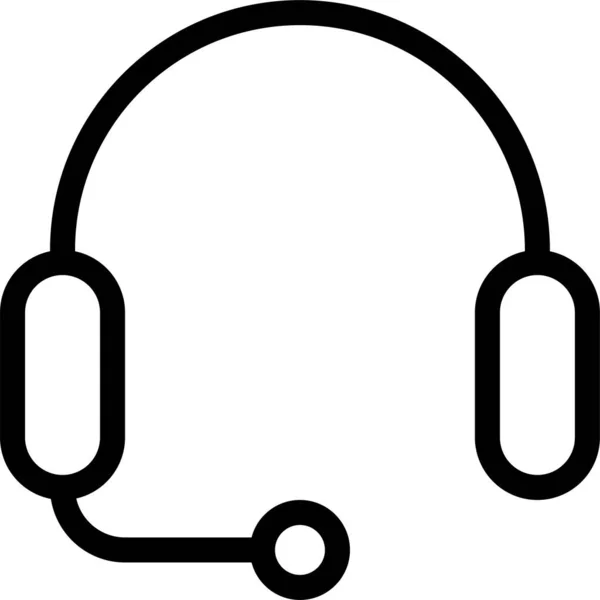 Audio Kopfhörer Symbol Outline Stil — Stockvektor