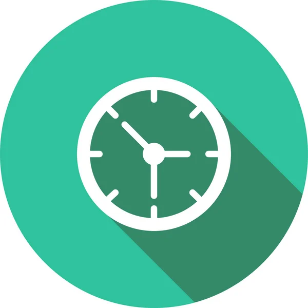 Reloj Despertador Icono Fecha Límite Estilo Sombra Larga — Vector de stock