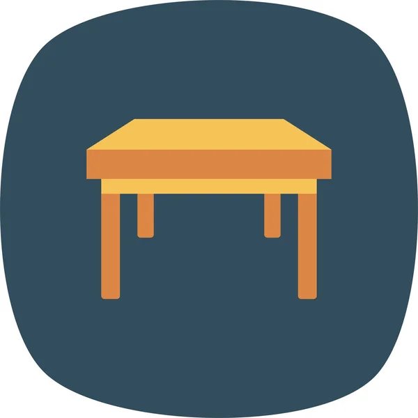 Möbel Büro Tisch Ikone Flachen Stil — Stockvektor
