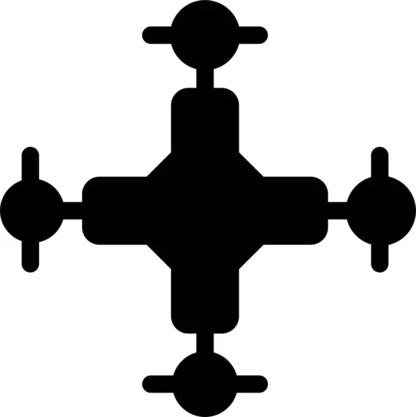 Pijl Camera Gps Pictogram Solide Stijl — Stockvector