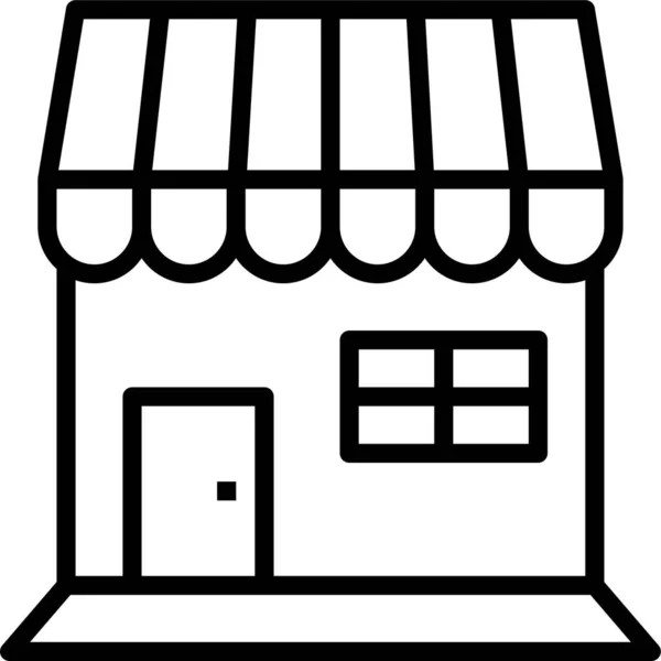 Tienda Tiendas Icono Comercio Estilo Esquema — Archivo Imágenes Vectoriales