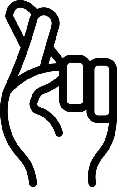 Значок Жеста Пальца Руки Стиле Контура — стоковый вектор