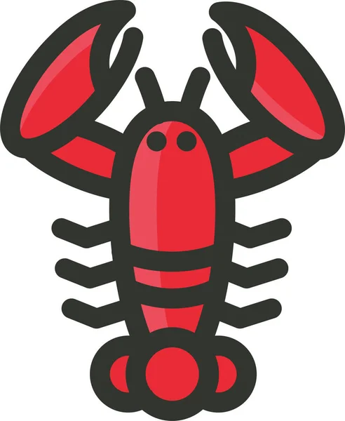 Food Lobster Restaurant Icon Filled Outline Style — Stock Vector