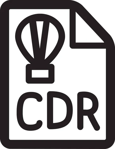 Cdr Corel Corel Draw Icône Dans Style Contour — Image vectorielle