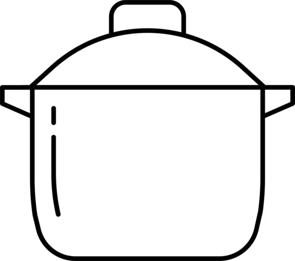 高压锅厨具图标轮廓风格 — 图库矢量图片