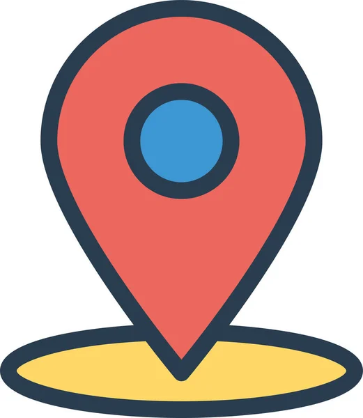 Gps Icono Mapa Ubicación Estilo Contorno Lleno — Vector de stock