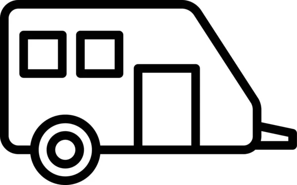 Trailer House Transportation Icon Outline Style — Stock Vector