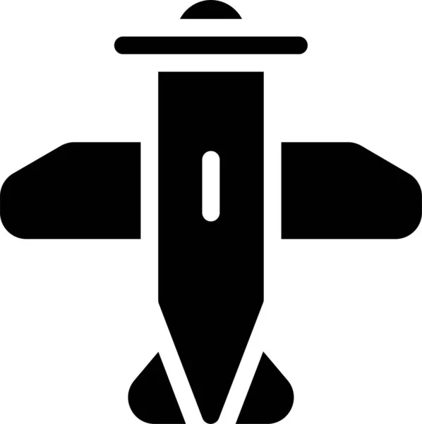 Авто Самолет Иконка Твердом Стиле — стоковый вектор