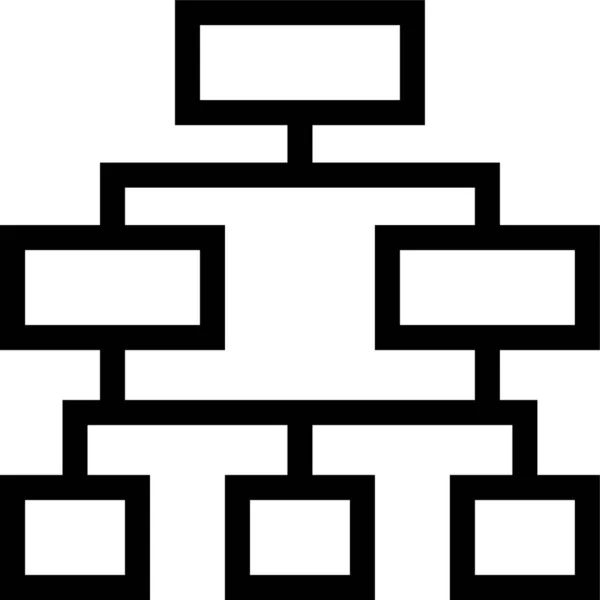 Hierarchieschema Sitemap Symbol Umrissstil — Stockvektor