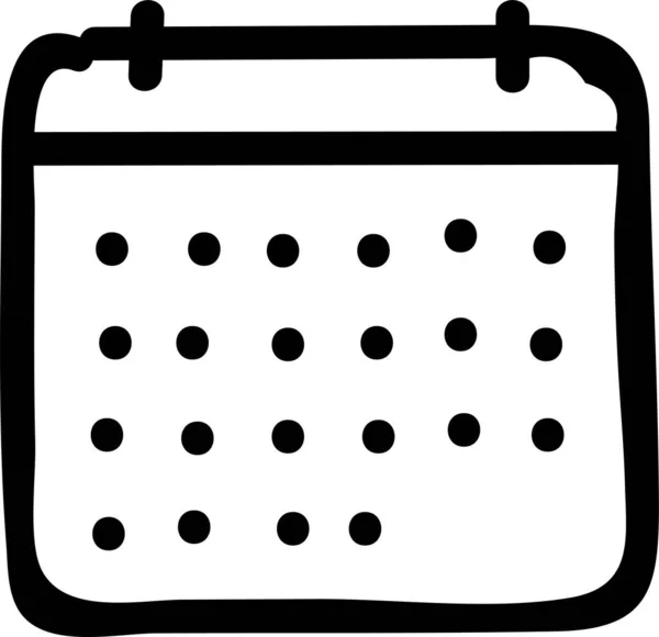 Ikona Wydarzenia Daty Kalendarzowej Ręcznie Rysowanym Stylu — Wektor stockowy