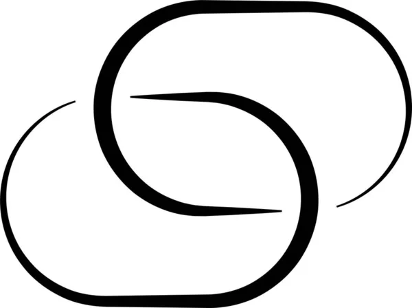 Chn Link Locked Icon Handgezeichneten Stil — Stockvektor