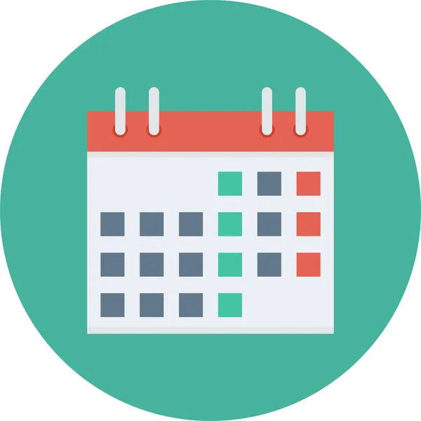 Appuntamento Calendario Data Icona Stile Piatto — Vettoriale Stock