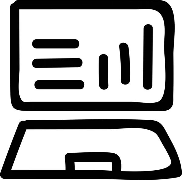 Laptop Macair Notebook Icoon Outline Stijl — Stockvector