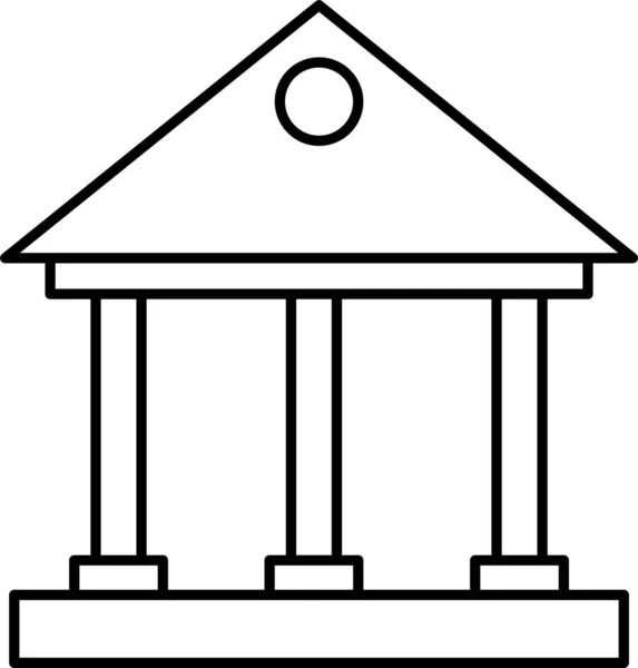 Icono Financiación Del Edificio Bancario Estilo Esquema — Vector de stock
