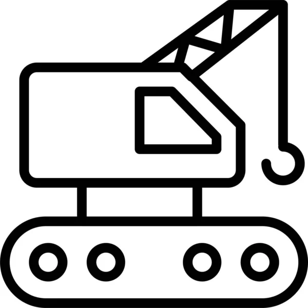 Construction Crane Lifter Icon Outline Style — Stock Vector