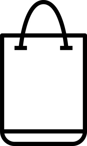 Shopping Bag Icona Shopper Stile Contorno — Vettoriale Stock