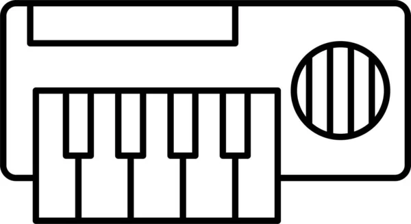Dlaždice Piano Hračka Ikona — Stockový vektor