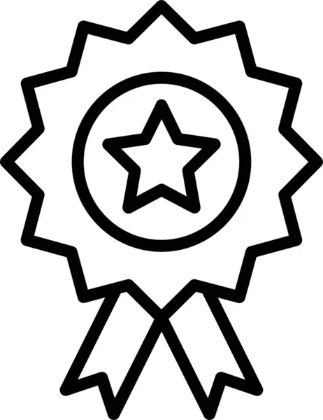 Medalla Insignia Icono Del Premio Estilo Esquema — Vector de stock