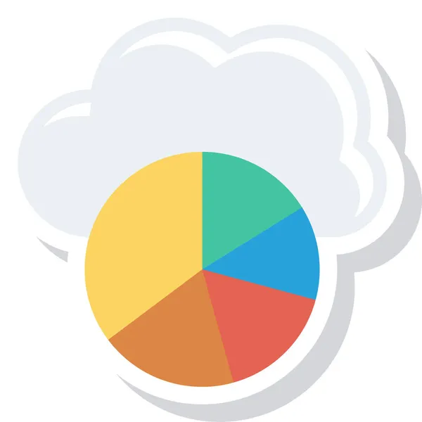 Analytics Cloud Computing Icoon Platte Stijl — Stockvector