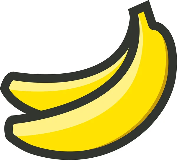 Banaan Bananen Fruit Icoon Gevulde Stijl — Stockvector
