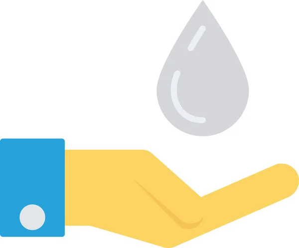 Aqua Drop Hand Icon Flat Style — Stock Vector