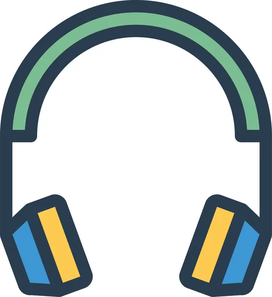 Ακουστικά Handsfree Εικονίδιο Ακουστικών Filled Περίγραμμα Στυλ — Διανυσματικό Αρχείο