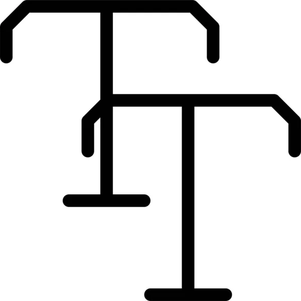 Teckensnittstext Ikon Konturstil — Stock vektor